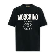T-shirt met logo Moschino , Black , Heren