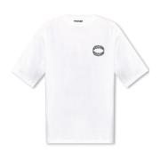 T-shirt met logo Moschino , White , Heren