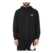 ;Zwarte Zip-Through Sweatshirt; Nike , Black , Heren