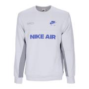 Air Brushed-Back Crewneck Sweatshirt Nike , Gray , Heren