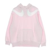 Roze/Witte Fleece Hoodie Nike , Pink , Dames