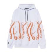 Schets hoodie Octopus , White , Heren