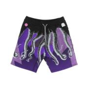 Shorts fleece Octopus , Purple , Heren