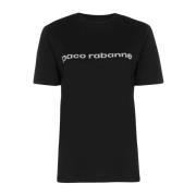 Korte mouwen T-shirt in klassiek zwart en grijs Paco Rabanne , Black ,...