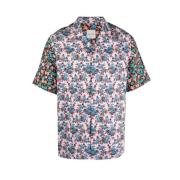 Rizo Floral Print Korte Mouwen Shirt Paul Smith , Blue , Heren