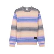 Gestreepte Katoenen Crewneck Sweater Paul Smith , Gray , Heren