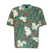 Emerald Green Sea Floral Print T-Shirt voor Heren Paul Smith , Green ,...