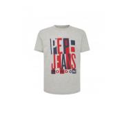 T -hirt binnenkort grote letters Pepe Jeans , Gray , Heren