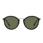 Stijlvolle gepolariseerde zonnebril met groene lens Persol , Black , U...