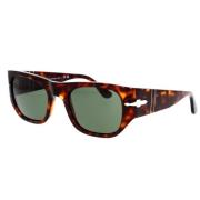 Stijlvolle zonnebril met groene lens Persol , Brown , Unisex