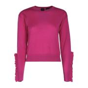 Fuchsia Wollen Trui met Ruchedetail Pinko , Pink , Dames