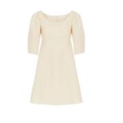 Ballonmouw Linnen Minijurk Chloé , Beige , Dames