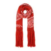 Geborduurde acryl -blend sjaal 424 , Red , Heren