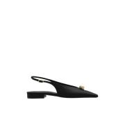 Zwarte satijnen ballerina`s Lanvin , Black , Dames