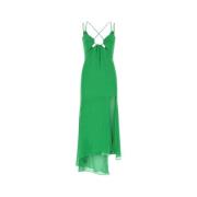 Groene rek zijden jurk Andamane , Green , Dames