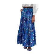 Gerende Katoenen Rok La DoubleJ , Blue , Dames