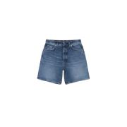 Hoge taille regular fit denim shorts Dondup , Blue , Dames