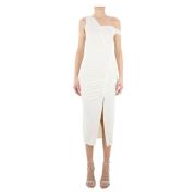 Beige Asymmetrische Midi Jurk Self Portrait , Beige , Dames