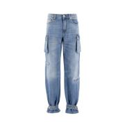 Cargo Pocket Loose-fit Jeans Ermanno Scervino , Blue , Dames