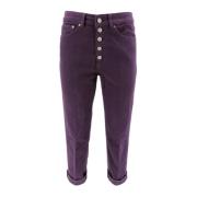 Donker Violet Cropped Jeans Dondup , Purple , Dames