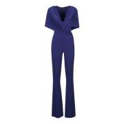 Navy Maxi Flare Jumpsuit met capuchon Andamane , Blue , Dames