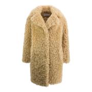Bruine Faux-Fur Stand Jas Stand Studio , Brown , Dames