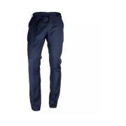 Blauwe Wollen Broek met Knopen en Ritssluiting Made in Italia , Blue ,...