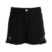 Denim shorts Twinset , Black , Dames