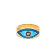 Women's Large Evil Eye Ring Nialaya , Yellow , Dames