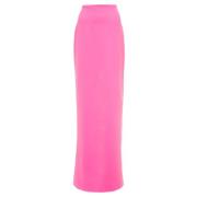 Polyester rok met hoge taille en split achteraan Monot , Pink , Dames
