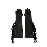 Gevlochten Leren Handschoenen - M Twinset , Black , Dames