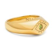 Women's Evil Eye Signet Ring Nialaya , Yellow , Dames
