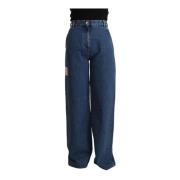 Klassieke Blauwe Boot Cut Denim Jeans Gcds , Blue , Dames