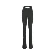 Zwarte Broek met Hoge Taille en Wijde Pijpen Andrea Adamo , Black , Da...