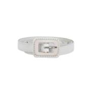 Pre-owned Leather belts Dior Vintage , White , Dames