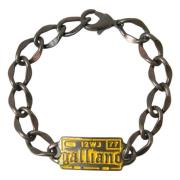 Antiek Messing Ketting Logo Armband John Galliano , Gray , Dames