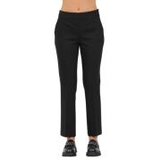 Schone broek met zijrits Via Masini 80 , Black , Dames