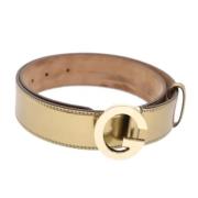 Pre-owned Leather belts Gucci Vintage , Yellow , Dames