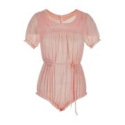 Elegante Sheer Bodysuit voor vrouwen Maison Margiela , Pink , Dames