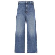 Blauwe Denim Jeans, Lage Taille, Wijde Rechte Pijp Khaite , Blue , Dam...