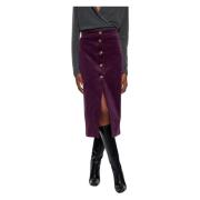 Tilda fluwelen midi-rok Antik Batik , Purple , Dames