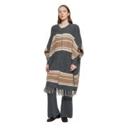 Mila alpaca wollen poncho Antik Batik , Multicolor , Dames