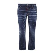 Donkerblauwe Cropped Flared Jeans Dsquared2 , Blue , Dames