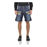 Vintage Stijl Denim Shorts voor Heren Dsquared2 , Blue , Heren