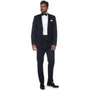 Elegant Tuxedo met ronde satijnen revers Emporio Armani , Blue , Heren