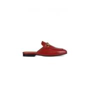 Rode Leren Princetown Slippers Gucci , Red , Dames