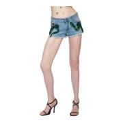 Denim Shorts met Pailletten Slang John Richmond , Blue , Dames