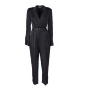 Zwarte Satijnen Jumpsuit met Cape Mouwen Karl Lagerfeld , Black , Dame...