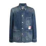 Denim Logo Patch Jas Kenzo , Blue , Heren