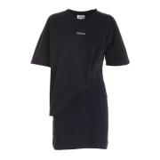 Asymmetrische Logo T-Shirt Jurk Kenzo , Black , Dames